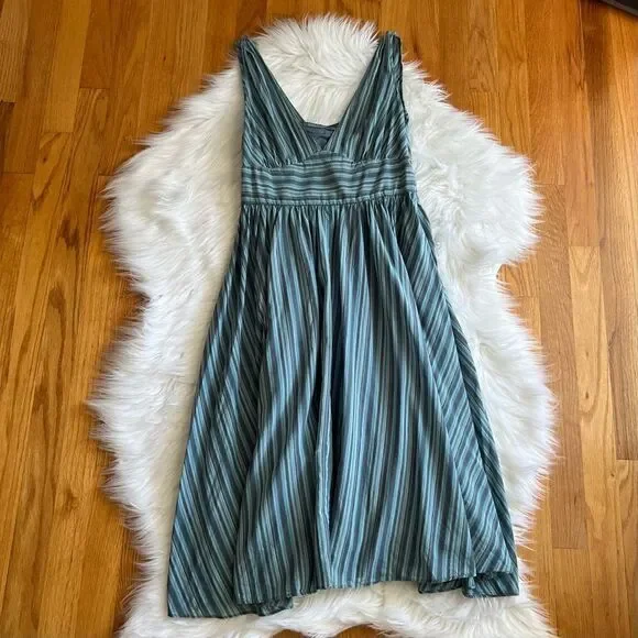 Women’s Banana Republic Green Striped Sundress Sz 0 - Picture 1 of 7